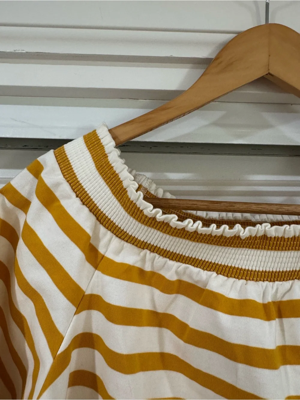 J.Crew Off-shoulder striped top